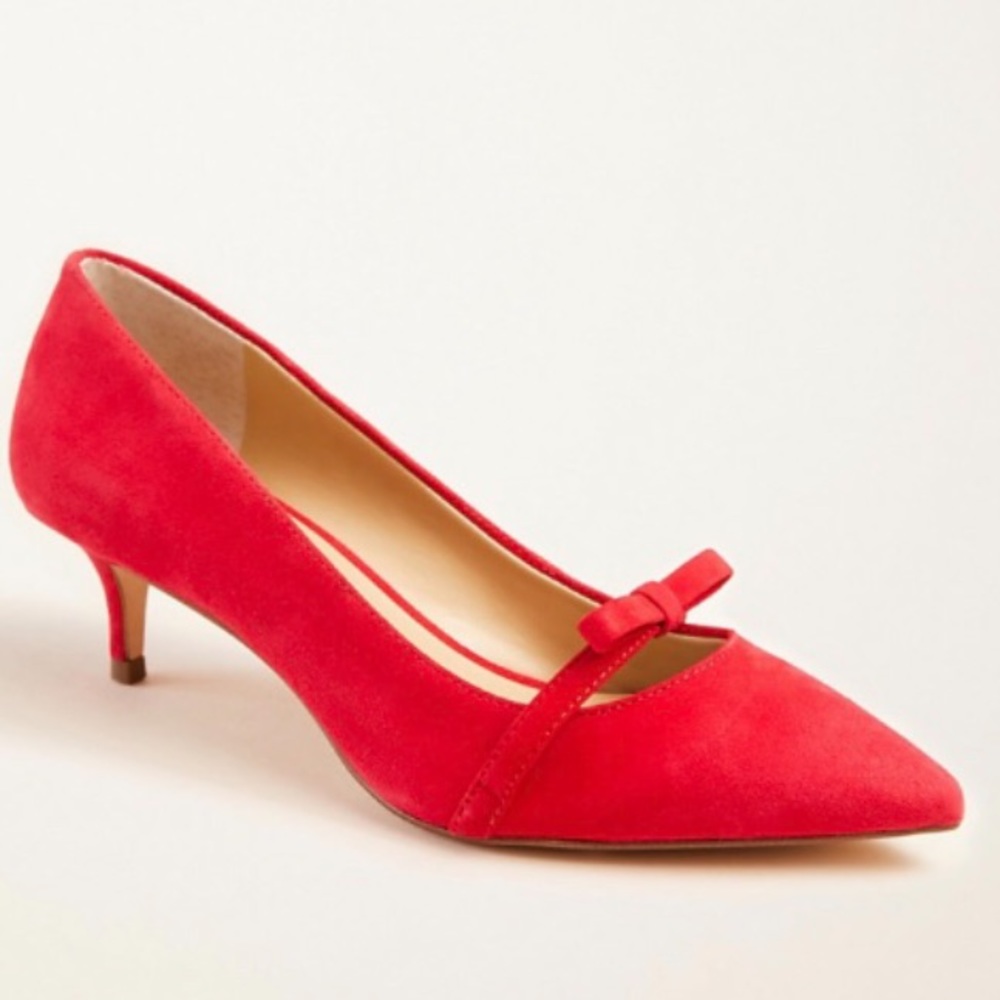 Suede Bow Heels